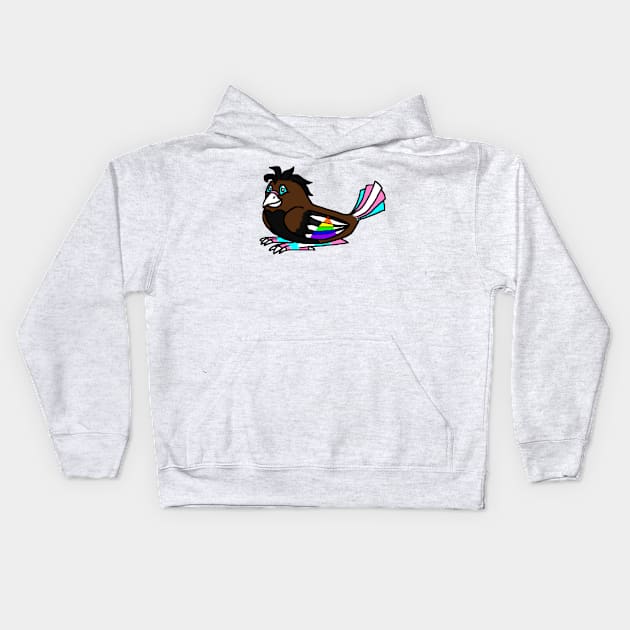 Ally Pride Bird Kids Hoodie by HuskyWerewolf